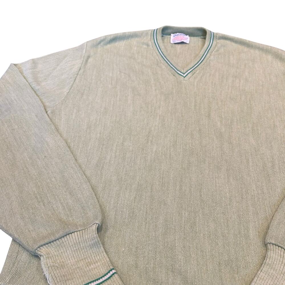 Puritan Vintage 80s Green V‑Neck Sweater Medium - Picture 6 of 11